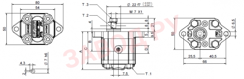 Габаритные размеры гидронасосов vivoil vivolo XP001