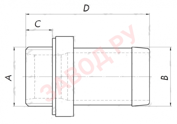 Размеры адаптера 1-2 50мм (AД100200)