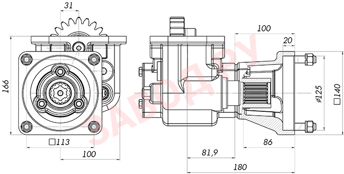 Габаритно-присоединительные размеры КОМ КАМАЗ PF18050P 