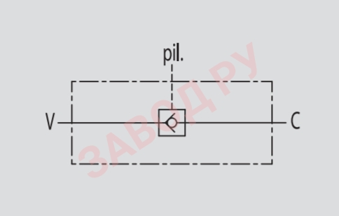 Гидравлическая схема гидрозамка 1/4 VBPSL/VBPSE-G1/4