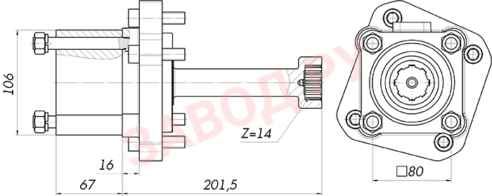 Габаритно-присоединительные размеры КОМ МАЗ ЯМЗ-239 (к-т)  Габаритно-присоединительные размеры КОМ МАЗ ЯМЗ-239 (к-т)