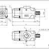 Аксиально-поршневой гидравлический насос с наклонным диском BHT25519EN, ABER, серия BH, ISO 7653 (EN) - Основные размеры