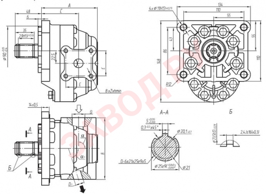 Габаритный чертеж НШ- 32М-3