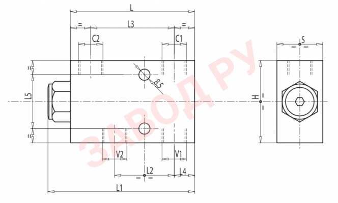 Размеры гидрозамка 3/8 VBPSE A (V0274) Размеры гидрозамка 3/8 VBPSE A (V0274)