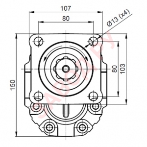 Шестерённый гидравлический насос B34TR45, ABER, серия B3, фланец: ISO 7653 (EN), вал: DIN 5462