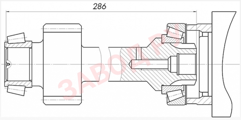 Габаритно-присоединительные размеры вал VK4019 