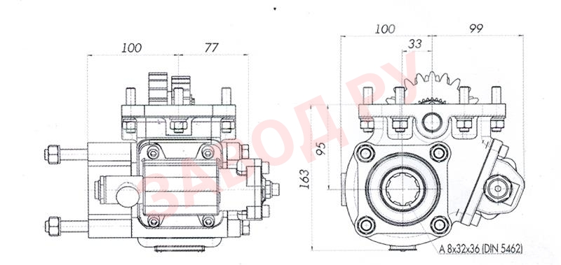 Габаритно-присоединительные размеры КОМ КАМАЗ HM2K6XTAKIKM ISO