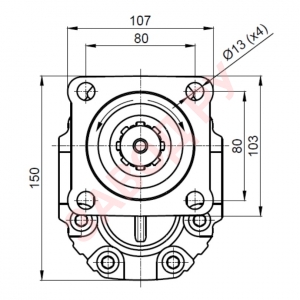 Шестерённый гидравлический насос B34GTI82, ABER, серия B3, фланец: ISO 7653 (EN), вал: DIN 5462