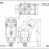 Аксиально-поршневой гидравлический насос с наклонным блоком BI80P7, ABER, серия BI, ISO 7653 (EN) - Основные размеры