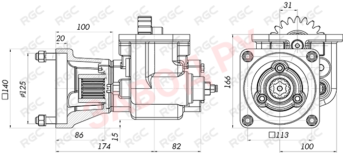 Габаритно-присоединительные размеры КОМ КАМАЗ HM2K6XPAK 29 