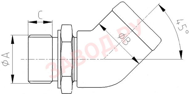 Размеры адаптера 11/4-2 50мм (A45114200)