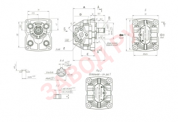 Габаритный чертеж НШ16М-3