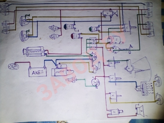 Схема без замка зажигания с амперметром для мтз лтз