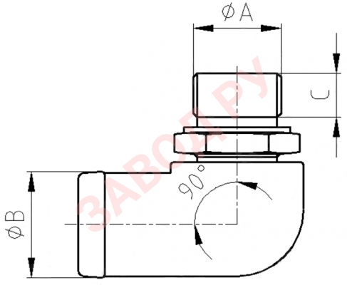 Размеры адаптера 1-13/4 45мм (A90100134)