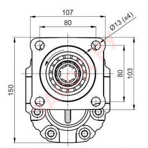 Шестерённый гидравлический насос B34TU52R, ABER, серия B3, фланец: ISO 7653 (EN), вал: DIN 5462