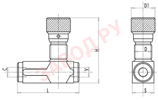 Размеры дросселя с обрат. клап. 3/4 VRFU 90 (V0588)