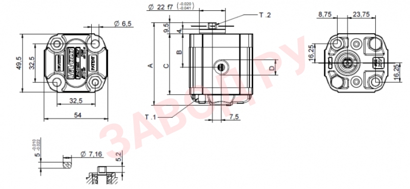 Габаритные размеры гидронасосов vivoil vivolo XP012