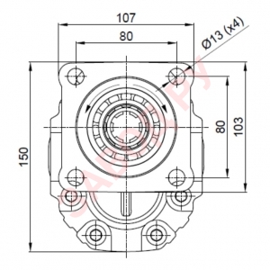 Шестерённый гидравлический насос B34GT116, ABER, серия B3, фланец: ISO 7653 (EN), вал: DIN 5462