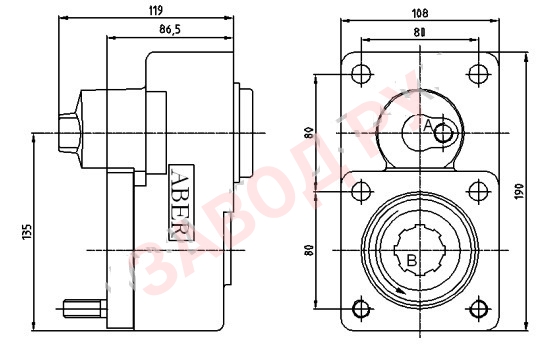 Габаритно-присоединительные размеры КОМ TF4002AMP ZF