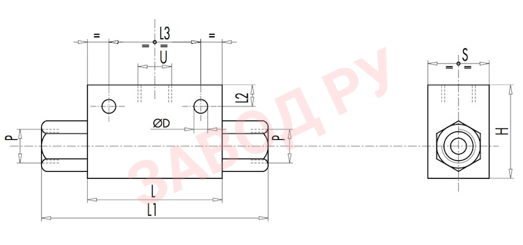 Размеры клапана ИЛИ 1/2 VU2P 1/2 (V0670)   Размеры клапана ИЛИ 1/2 VU2P 1/2 (V0670)