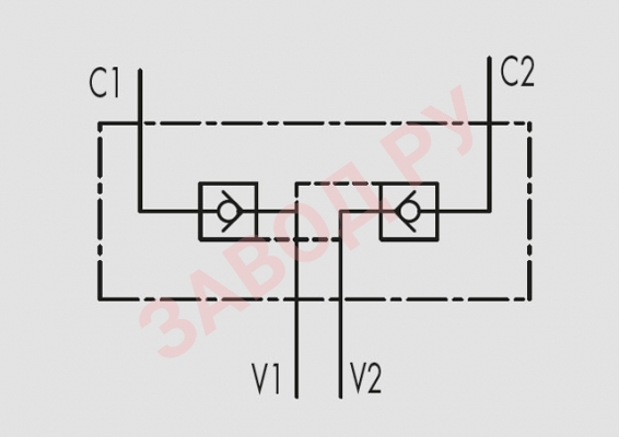 Гидравлическая схема гидрозамка 3/8 VBPDE A (V0180)