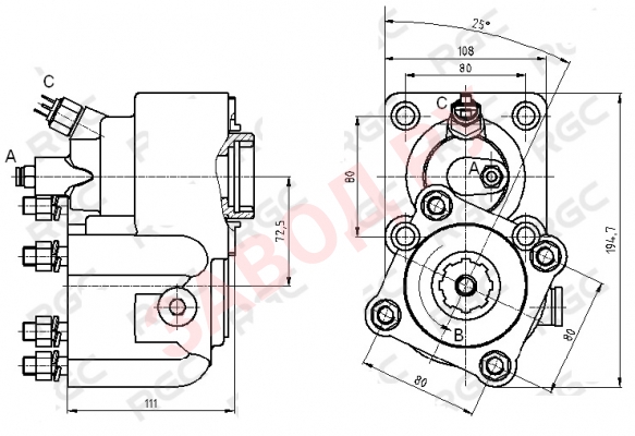 Размеры КОМ TF4033AMP ZF (1:1)