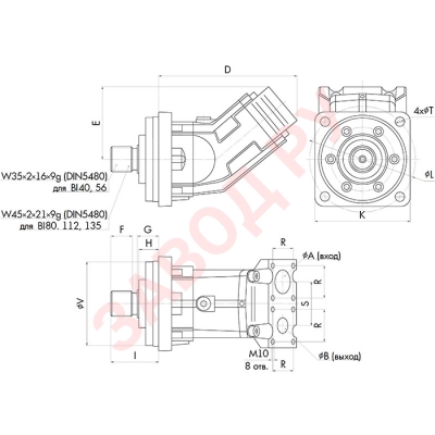 Размеры насос-мотора ( 60) MBI 60М7IA1 (аналог 310.4.56)