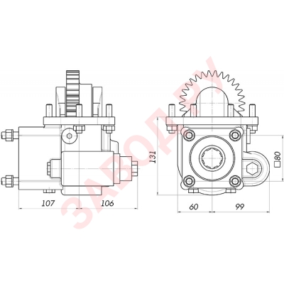 Габаритно-присоединительные размеры КОМ МАЗ PF19002P ISO 